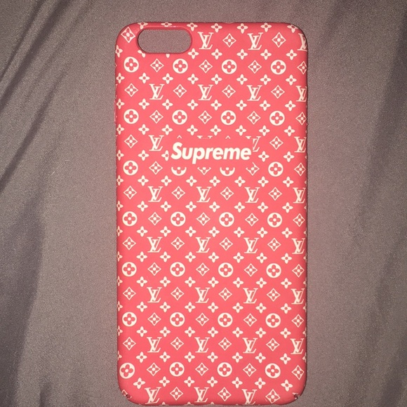 Classic Red Louis Vuitton Monogram x Supreme Logo iPhone XR Case